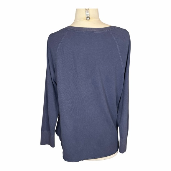 James Perse Raglan XL Navy Gray Long Sleeve Tee Sz 4 Cotton Scoop - Picture 7 of 10